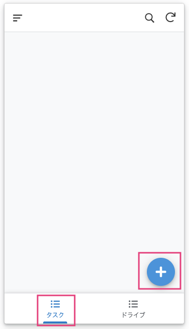 AppSheetプレビュー画面で「+」ボタンをクリック。